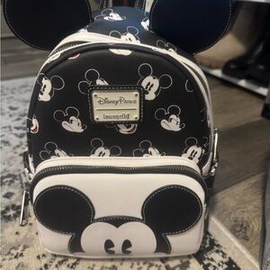 Loungefly Black and White Mickey Mouse Mini Backpack